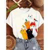2026Ladies' Cat Family Portrait PrintTT-shirt Suit - Cute cat patterns with various expressions