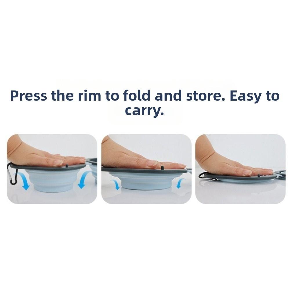 Double Bowl Collapsible Dog Dish Portable Puppy Food Container Pet Food Water Feeding Tray  Outdoor