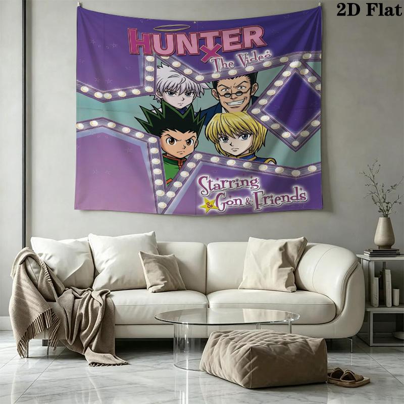 Hunter X Hunter Wall Tapestry Aesthetic Wall Hanging Printed Fabric Blanket Decorative Tapestries For Bedroom Living Room Home Decor