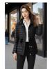 Women's Tie-Waist Hooded Down Jacket - Long Sleeve, Loose Fit, Lightweight, White Duck Down Outerwear 2025