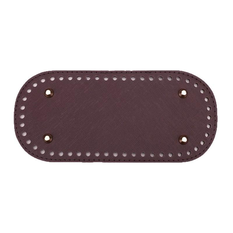 Handmade Woven Oval PU Bag Bottom with Cross Pattern (22x10cm)