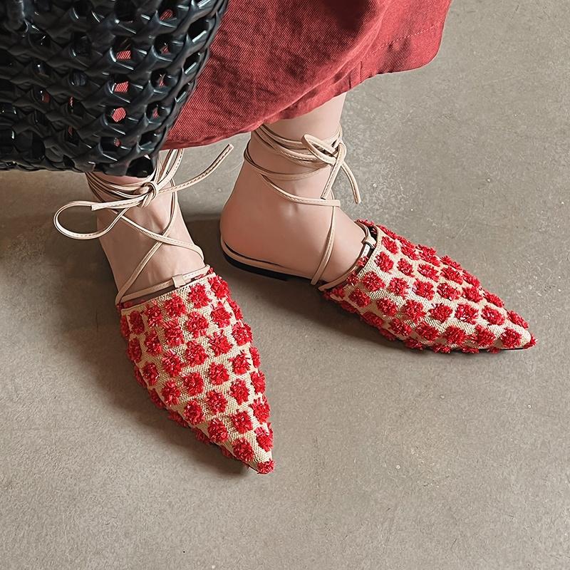 Fashion Women Shoes 2025 Newest Genuine Leather Ankle Strap Sandals Flats Heels Summer Daily Casual Comfort Shoes Woman Mules Sandals