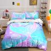 Set Copripiumino Coda di Sirena Gradiente Pastello Cuore a Bolle Kawaii per Ragazze Include 1 Copripiumino e 2 Federe Regalo