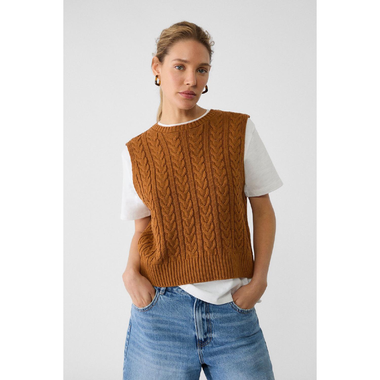 

Backless Knit Sweater XS коричневый