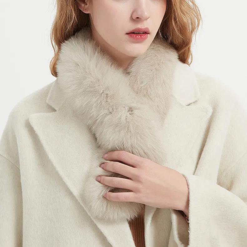 WTEMPO Jednobarevný kožešinový límec bryndák dámský nový klip teplý chránič krku šátek zesílený zimní plyšový šátek z umělé kožešiny