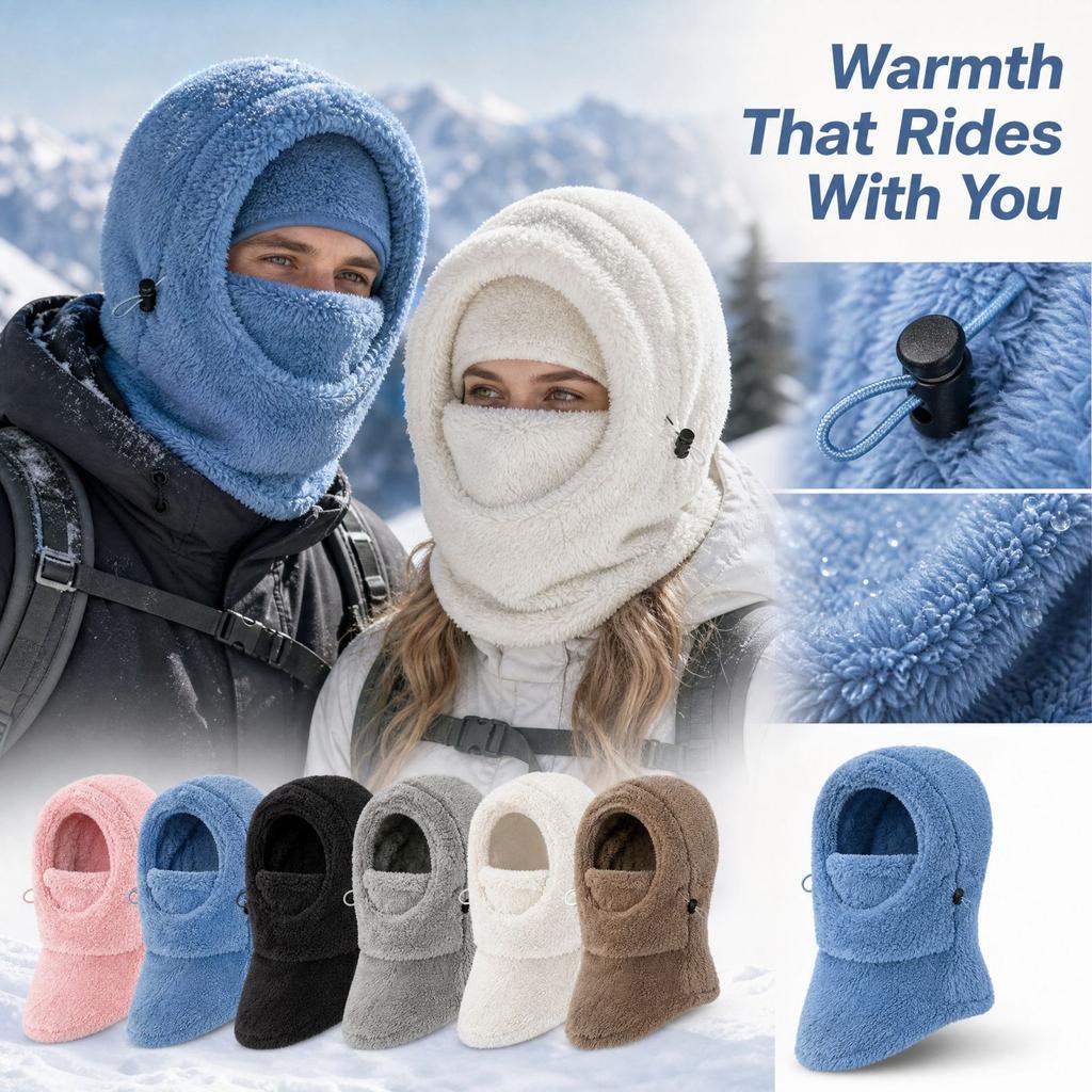 Unisex Winter Face and Hat for Cycling, Windproof Cold Outdoor Use