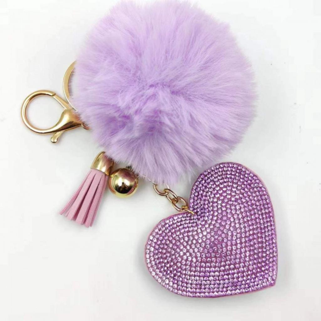 Heart-shaped Pom-pom Keychain Pendant, A Creative And Cute Charm That Can Be Hung Bags And Mobile Phones.