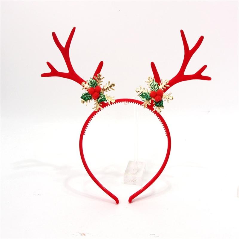 Christmas Reindeer Headband for All Age Party Accessories Deer Horn Hairhoop Festival Hairband Seasonal Costume Headwear