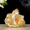 Lord Ganesha Idol Gold & Silver Murti for Good Luck & Success Living Room Home and Office Décor & Gifts (3x4x6cm)