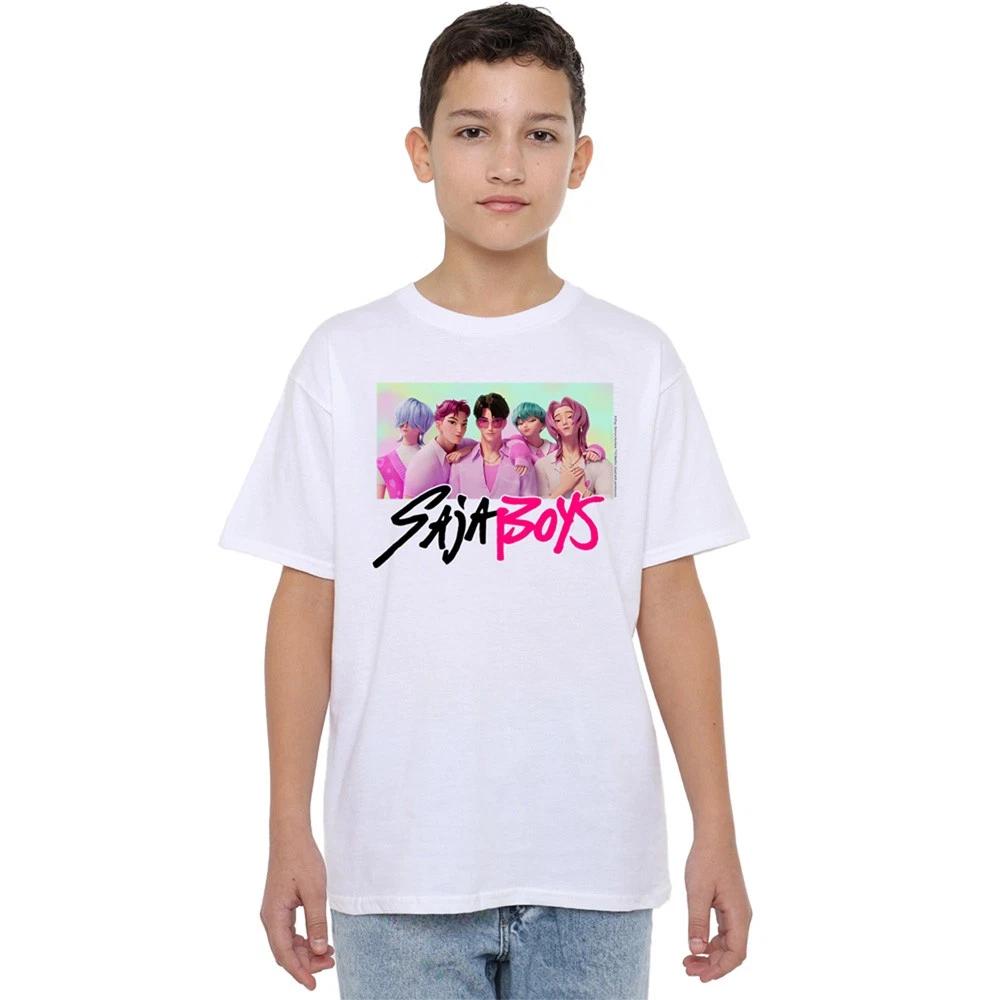 K-Pop Demon Hunters - Saja Boys Photo Frame Kids T-shirt 3-13 Years, White 120
