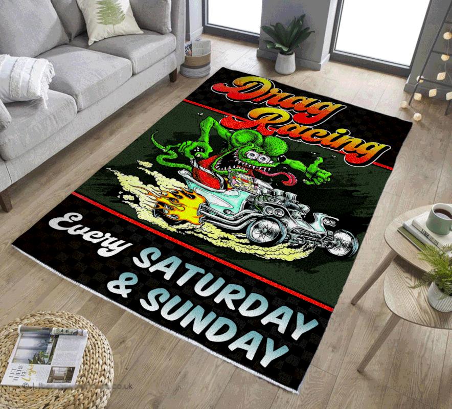 Personalizovaný koberec Rat Fink do obývačky Spálňa Rat's Hole Old School Culture Mat Darčeky pre otca Vlastný koberec Fink na motocykel