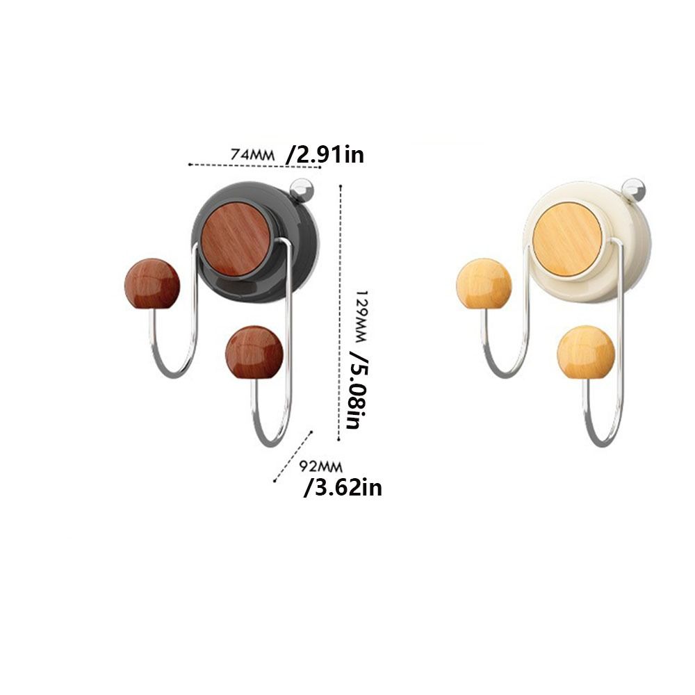 Space Saving Shower Hook Traceless Bathroom Wall Hook Suction Cup Double Hook Bathroom