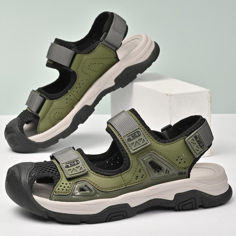 Fashion Anti-collision Toe Men Sports Sandals Outdoor Trekking Hiking Shoe Closed Toe Slippers Comfort Beach Shoes Summer Athletic Flats