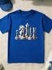 Vintage Black And White Chess Pieces Print T Shirt Boys Girls Chess Lover Short Sleeve Tee Family Matching Kids Cotton Tops