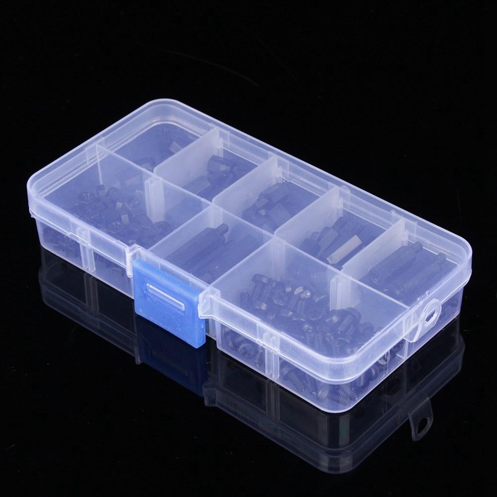 

180 шт. Черный нейлон M3 Шестигранная стойка Папа-Мама Распорка Винт Гайка Набор Коробка