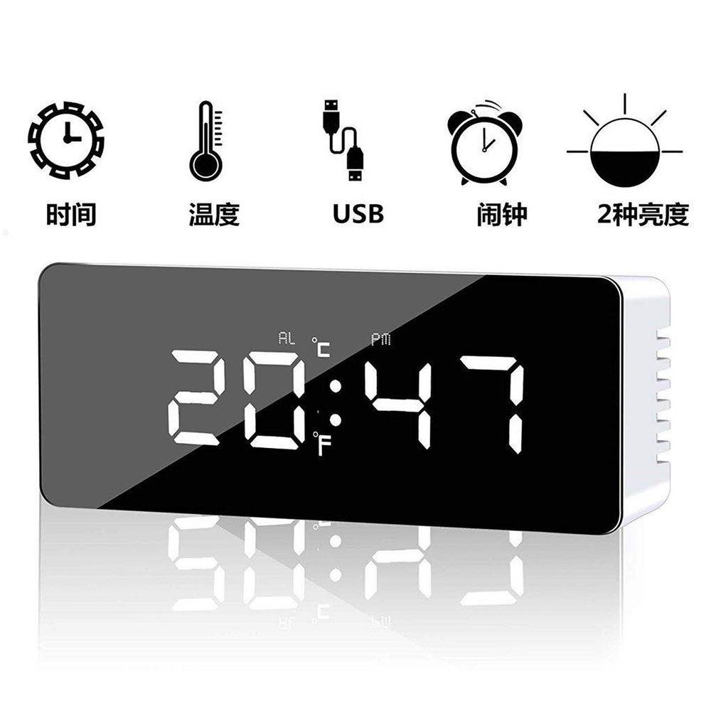   Mirror Alarm Clock LED Clock Makeup Mirror Alarm Clock Battery Plug-in Dual-use Student Alarm Clock
