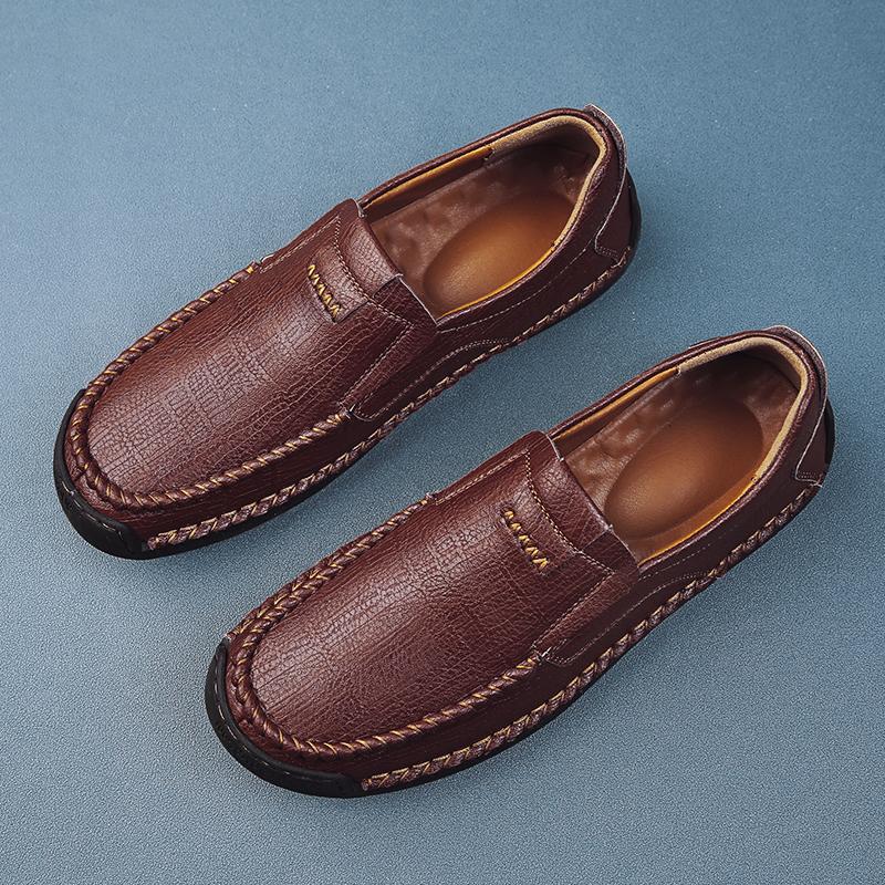 Brand Male Comfortable Loafers New Mens Slip On Shoes Outdoor Men Driving Shoes All-match Genuine Leather Men's Business Shoes