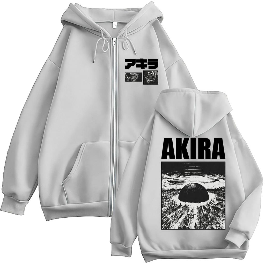 Japanese Anime Science Fiction Akira Saro Kaneda Zipper Hoodies Men Women Vintage Manga Sweatshirt Fleece Oversized Coats Y2k