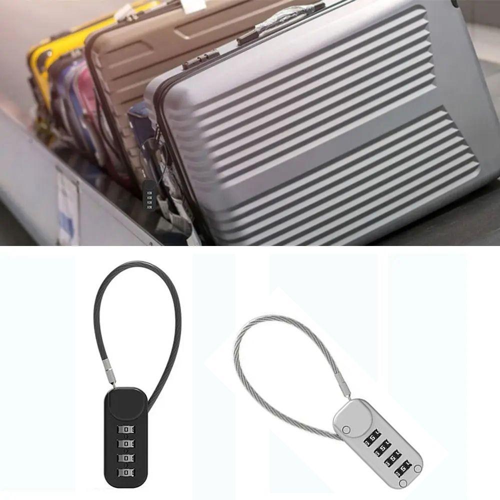 Security Coded Lock 4 Digit Password Combination Lock Anti-theft Travel Luggage Suitcase Wire Rope Padlock Security Tools