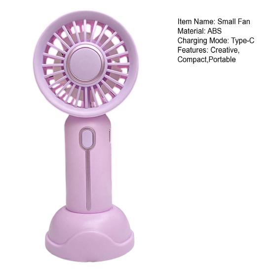 Handheld Fan with Adjustable Tilt Portable Mini Cooling Fan Long Battery Life Fast Charging Low Noise Desktop Fan for Students Travel
