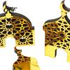 Ramadan Table Decor 3PCS Golden Castle Ornament, Hollow Mosque Design, Thick Wood And Decorative Wooden Signs Acrylic Desktop Accents, Religious