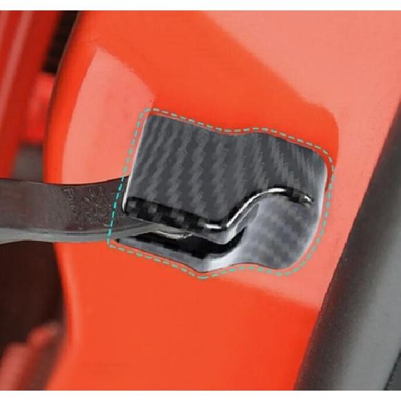 For 2015- Ford Mustang ABS Carbon Fiber Door Stopper Buckle Cover Protector
