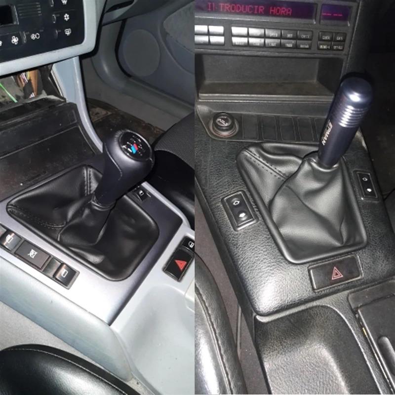 Suitable for E30 E36 E39 E46 E87 E90 Car Shift Lever Manual Shift Protection Cover Black BMW Leather Gear Shift Cover with Frame