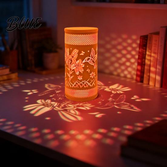 Romantic Accent Light USB Butterfly Projector Lamp RGB 16 Colors Decorative Lamp with Remote LED Desk Control Hollow-out Night for Bedroom