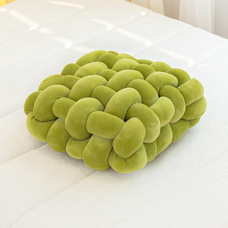 Cream Knit Throw Pillow, Decorative Sofa Cushion for Living Room, Bedroom, or Office