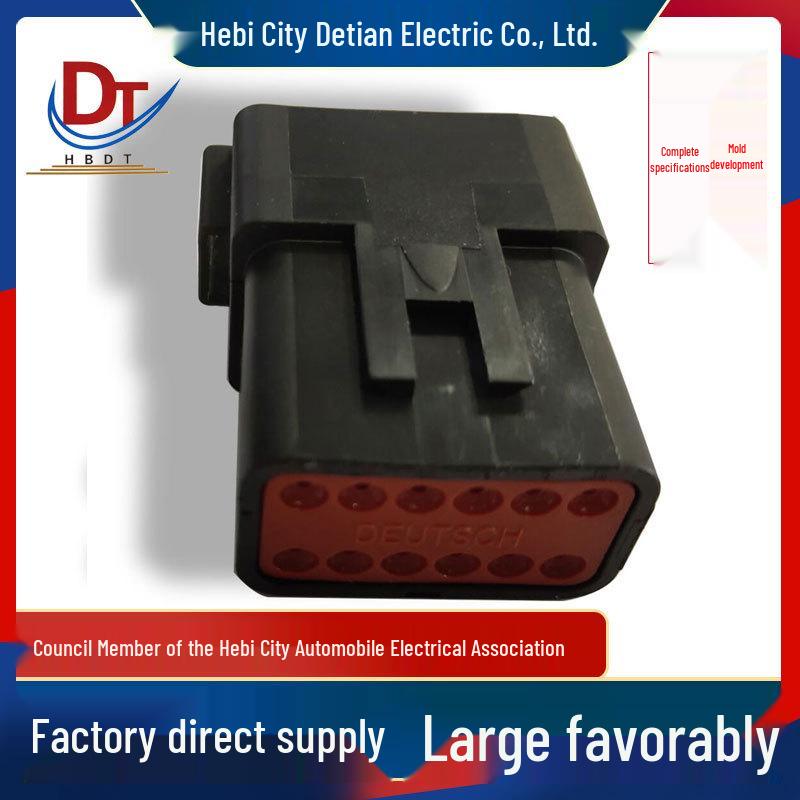 Automotive 12-Pin DT04-12PB Connector Housing - Black Plastic Shell