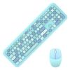 Mofii Drahtlose Maus und Tastatur Set Runde Tastenkappen Farbe Tastatur Frauen Büro Drahtlose Tastatur Volle Größe Schreibmaschinentastatur