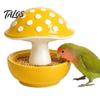 Talos Mushroom Bird Feeding Bowl, No Mess Pet Cage Feeder, Covered Food or Water Bowl for Small Animals Budgie Cockatiel Hamster