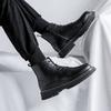 British Style Mens Leisure Genuine Leather Boots Lace-up Platform Shoes Business Office Dresses Cowboy Boot Black Ankle Botas