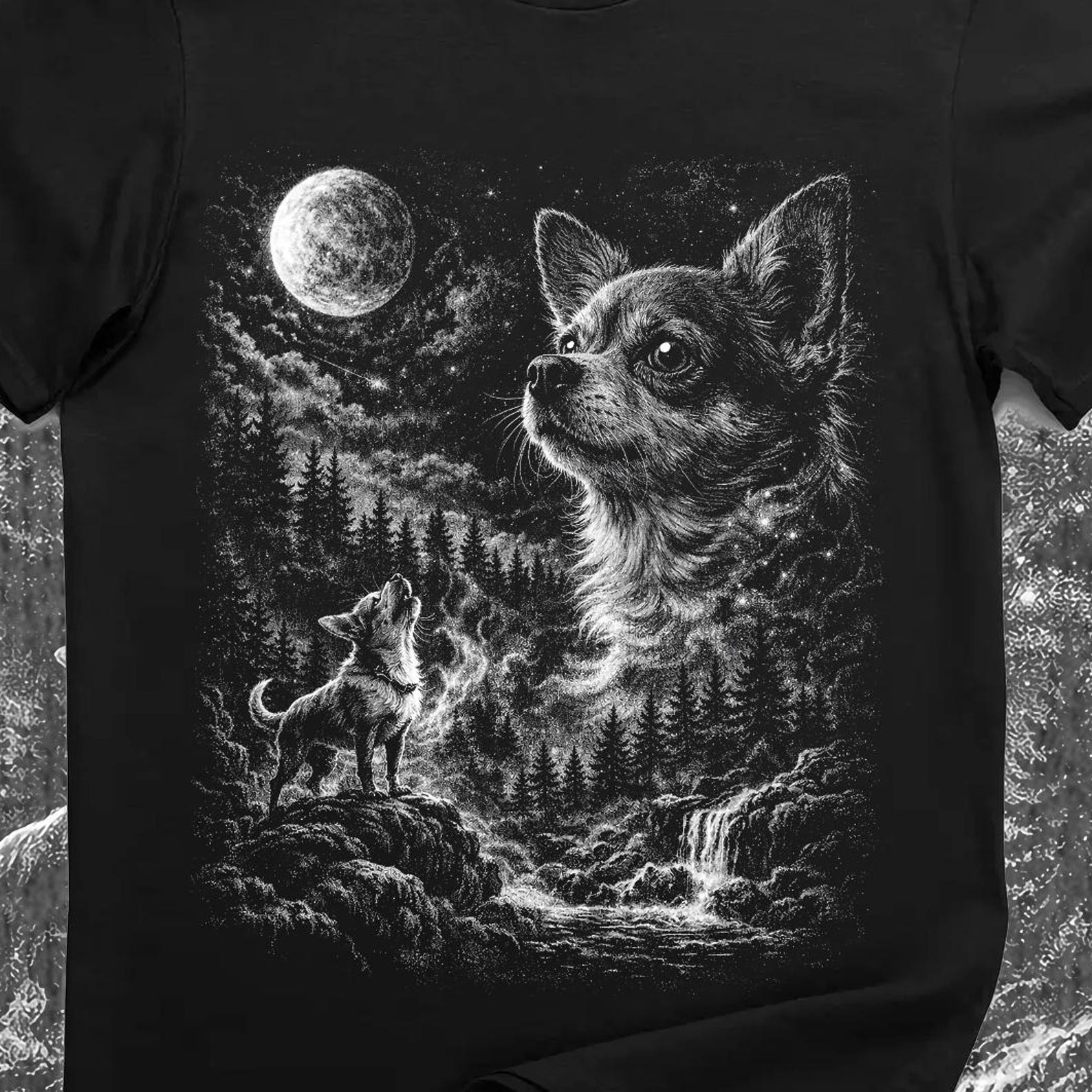 Chihuahua Howling Moon Shirt – Funny Wolf Parody Graphic Tee S