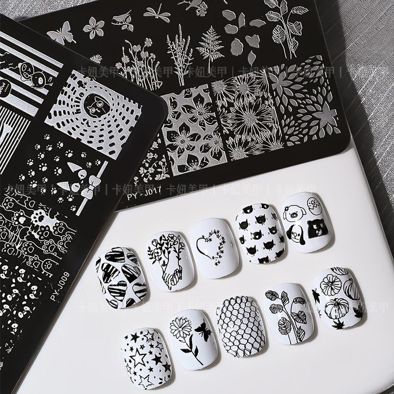 Nail Art Printing Plate Template Silicone Seal Steel Plate Cute Cartoon Butterfly Flower Nail Salon Professional Transfer Tool