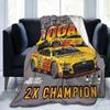 3D Print Joey Logano 22 2X Champion Blanket Soft Sofa Cover Throw Blanket Fleece Tapestry Warm Bed Blankets for Bedroom Couch
