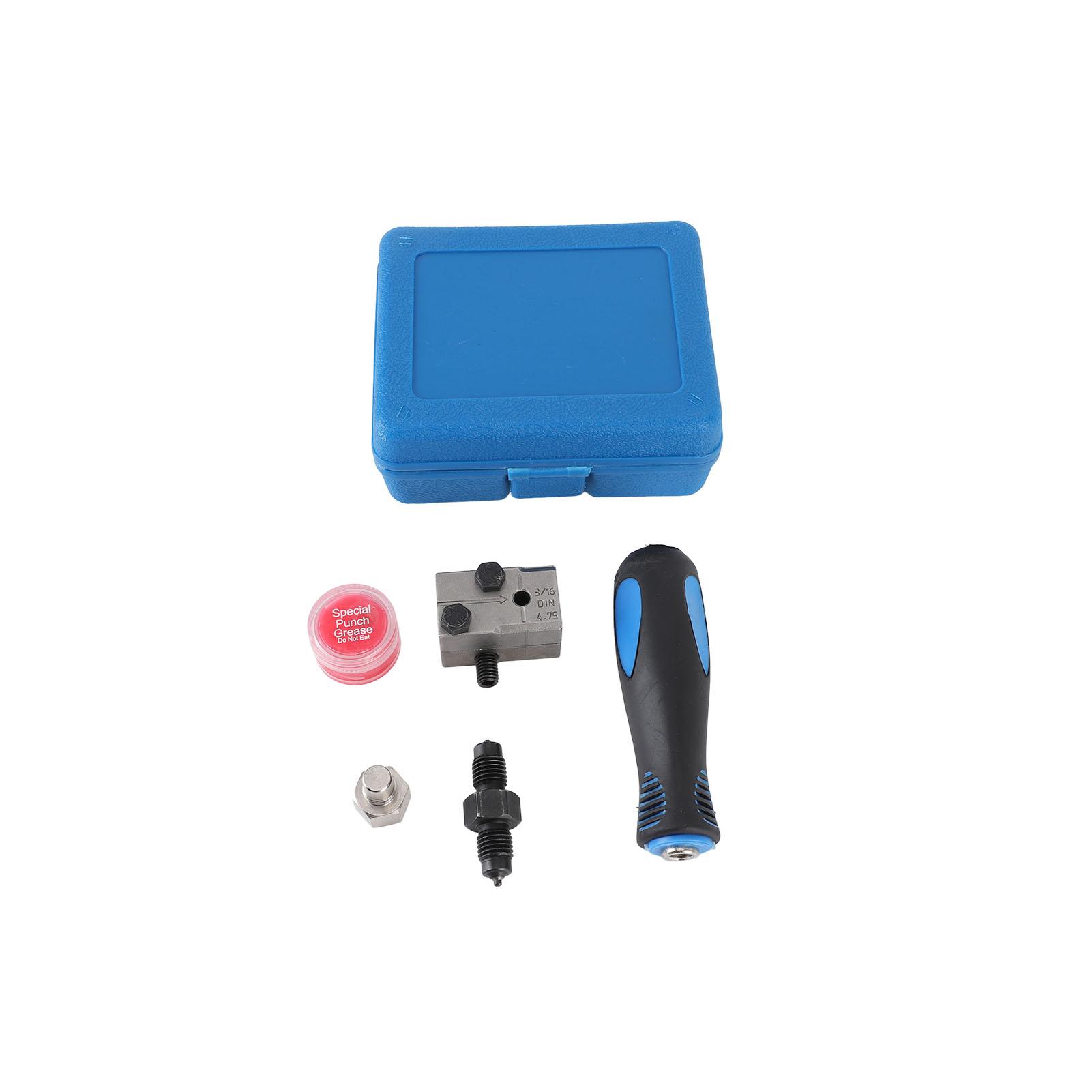 

Инструмент для двойного развальцовывания тормозных трубок 3/16 дюйма Ручной расширитель трубок для топливных трубок трубок кондиционирования воздуха Комплект трубок топливной системы синий