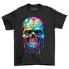 Skull Paint Drip Design T-shirt - Funny and Spooky! Unisex Printed Design. A Vib