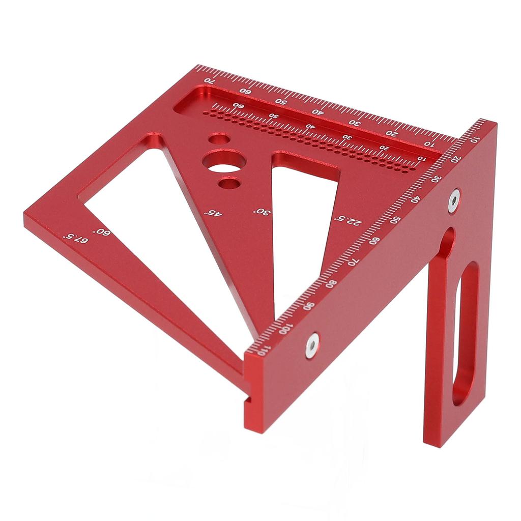 3D Multi Angle Measuring Ruler Woodworking Layout Tool 22.5‑90 Degree Protractor Aluminum Alloy