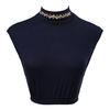 Fake Collar Half High Collar Rhombus Rhinestones Decor False Collar Breathable Elastic Collar Attachment