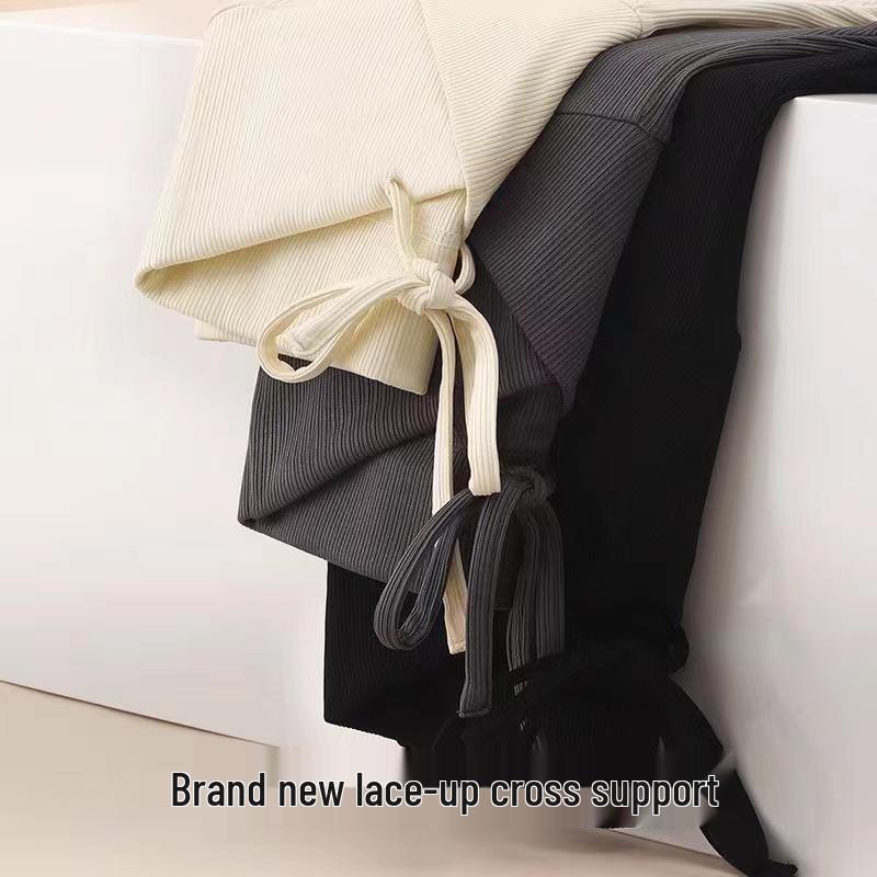 2024 Summer Maternity Wide-Leg Pants: Low Waist, Drawstring, No Belly Support, Casual Long Trousers