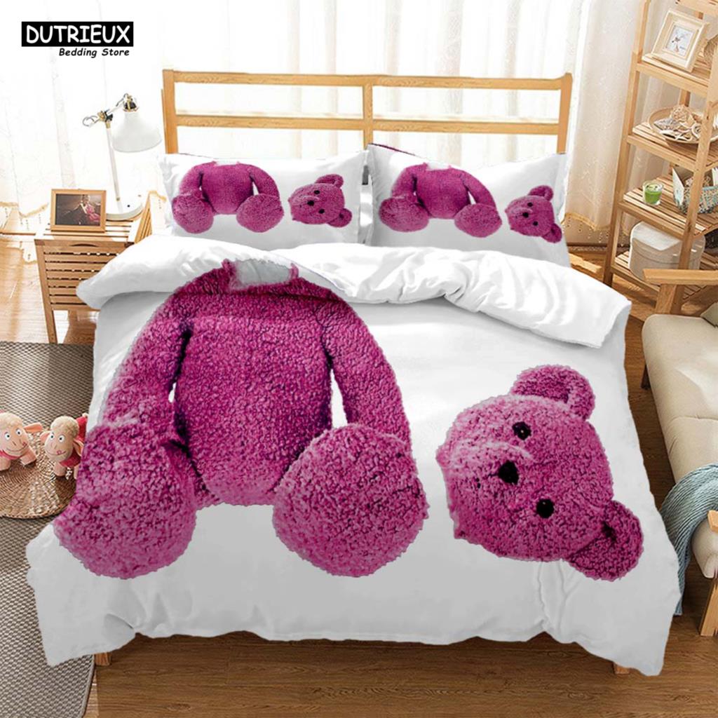 Cute Little Bear Printed Polyester Soft And Comfortable  Comforter Bedding Sets For Children  Complete Size Customizable