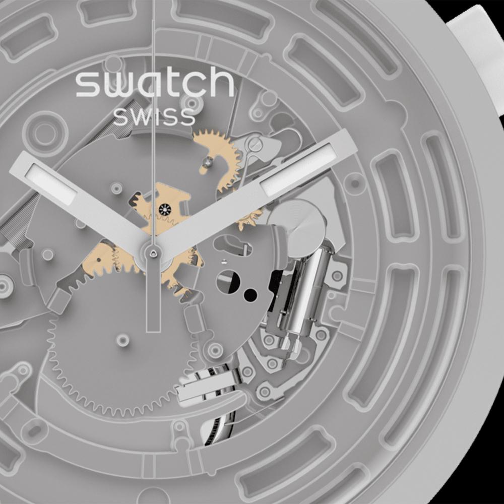 SWATCH BIOCERAMIC C-Grey SB03M100 47mm Skeleton Watch SB03M100 SB03M100