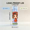 1PC Flower Wreath Girl Cartoon Print 750ml Color Plastic Sports Water Bottle Leakproof Flip Straw Lid Suitable for Sports Office Home Use