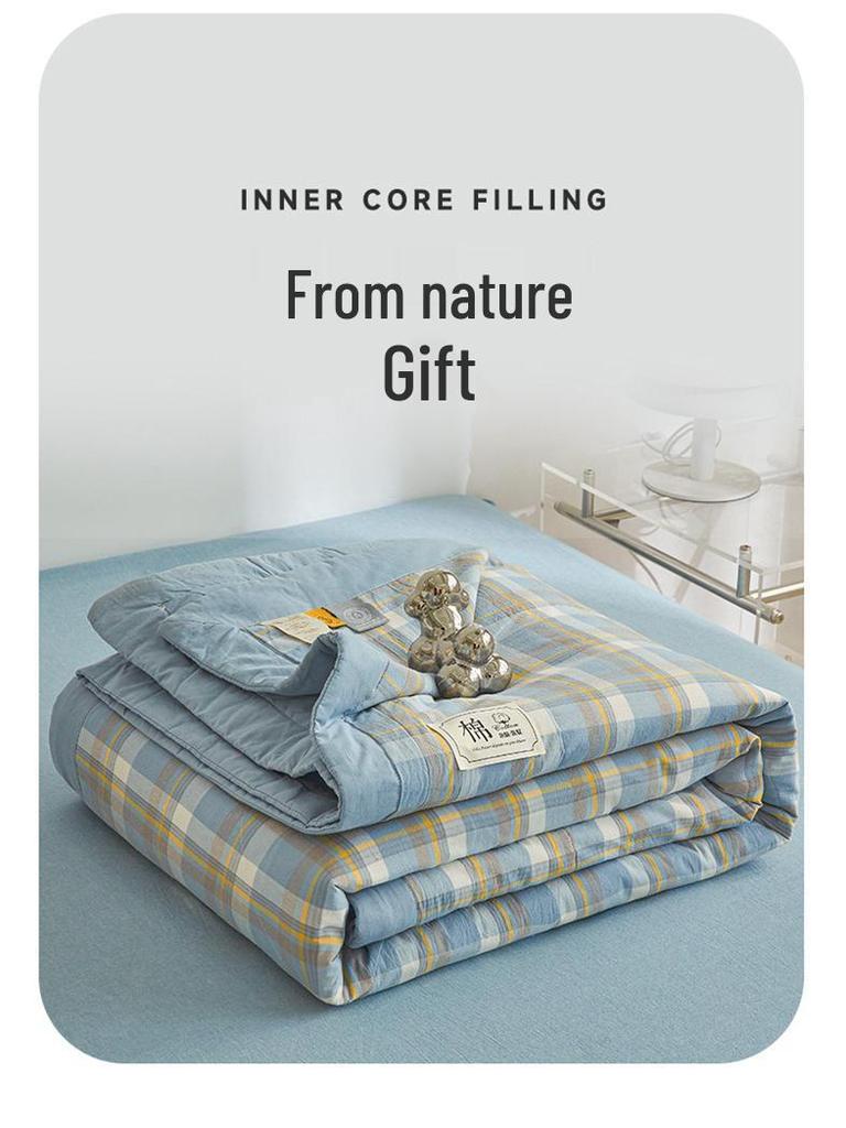 Letní přikrývka ze 100% bavlny: Lehká, prodyšná, chladivá přikrývka pro použití na koleji a doma