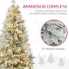 Artificial Christmas Tree 180cm with 300 Warm White LED Lights with 577 Branches, Automatic Opening, Foldable Base