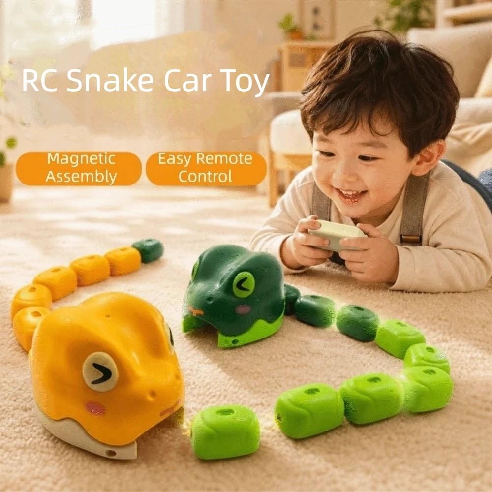 Interactive RC Snake Car Toy Magnetic Greedy Snake Car Remote Control Car Tabletop Game