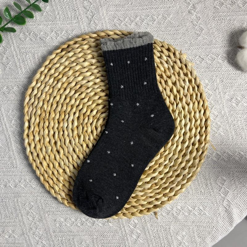 

Lace tube socks women s stockings thermal socks gray cotton socks versatile women s socks Trendy Polka Dot Crew Socks Color-block Cuff Casual Socks 10 pairs one size темно-сірий