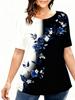 Summer Floral Flower 3D Print T-Shirts Women Casual Short Sleeve Round Neck T Shirt Harajuku Y2K Tees Top Female Street Clothing