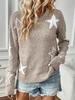 Women's Autumn Star Pattern Long Sleeve Round Neck Pullover Sweater